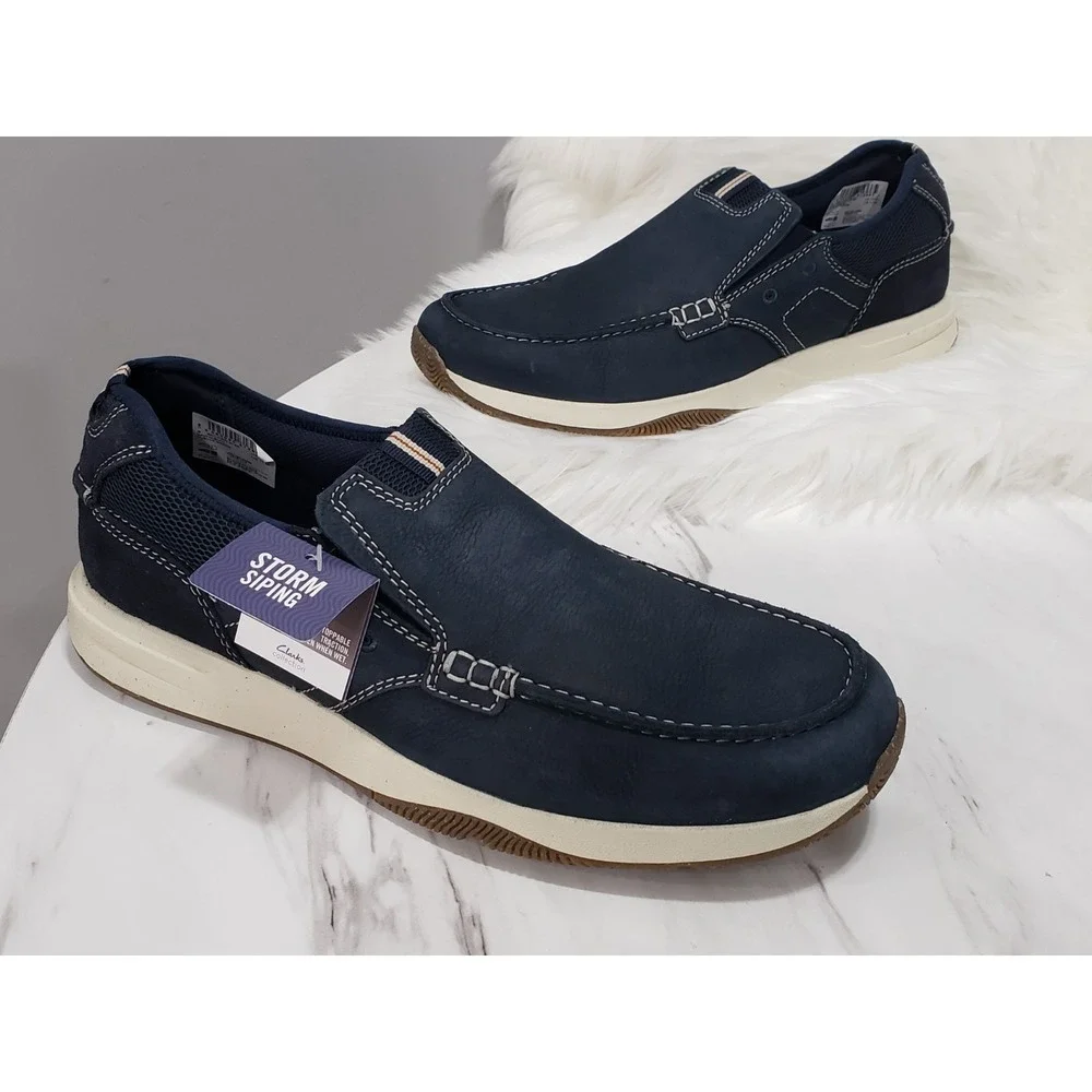 NEW NO BOX‎ SIZE 11 Clarks Sailview Lace Navy Nubuck 26176972 Boat shoes loafer